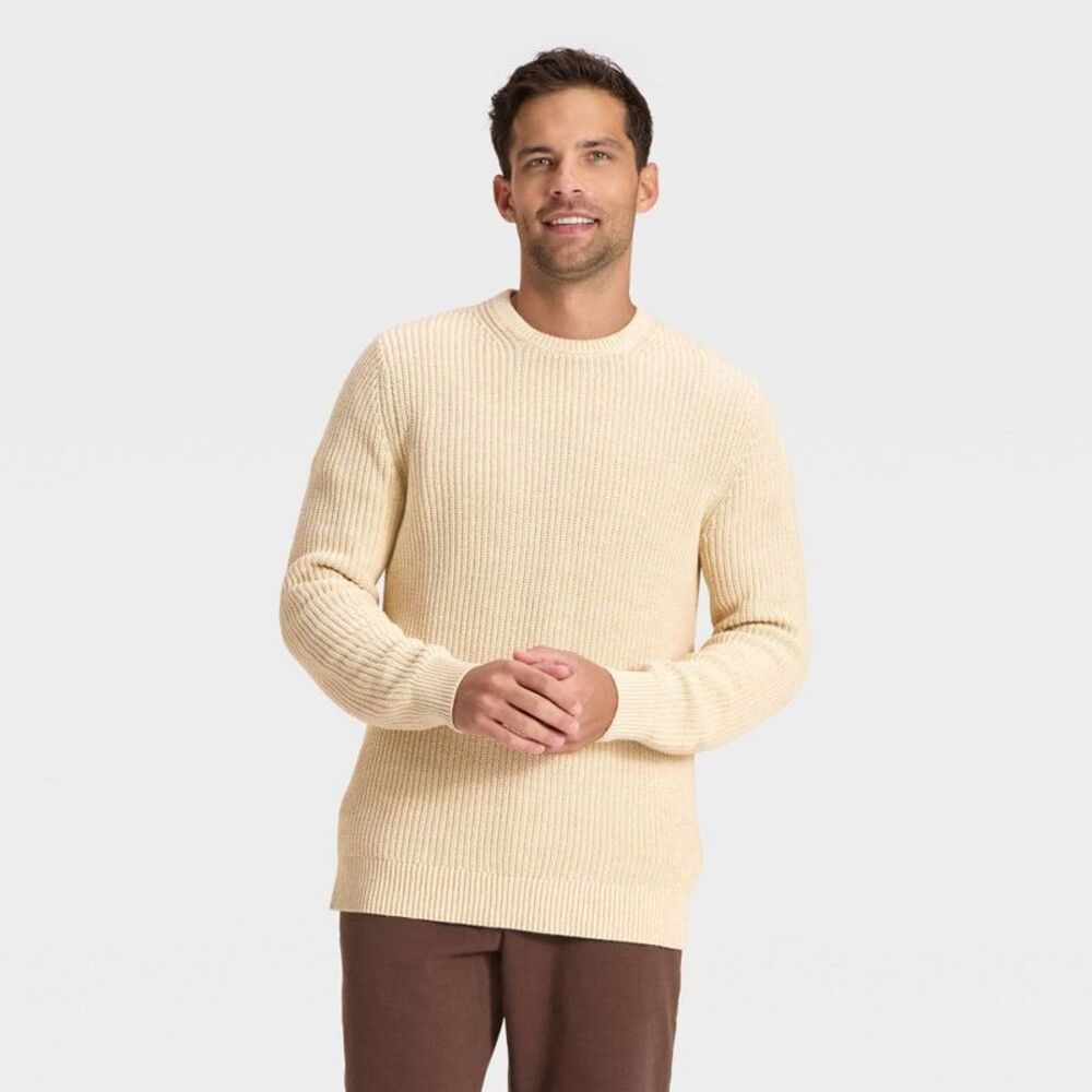 Goodfellow & Co - Men's Marled Crewneck Sweater - Goodfellow & Co Cr Off-White